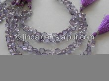 Purple Quartz Faceted Heart Shape Beads